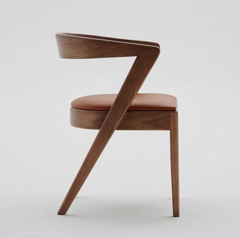 The Kariba Chair By Woodbender | Visi Chair Design Wooden, Walnut Dining Chair, Experimental Design, Storm Grey, Dining Room Chair, Contemporary Dining Chairs, Oak Stain, Leather Dining, Walnut Stain