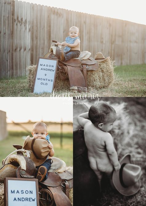 6 Month Cowboy Pictures, 1st Rodeo Birthday Pictures, 1st Rodeo Pictures, Western 1 Year Photos, Western 6 Month Baby Picture Ideas, 6 Month Cowboy Photoshoot, Western One Year Old Pictures, Western 1 Year Pictures, Cowboy 1st Birthday Photoshoot