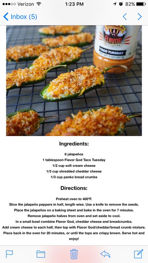 Flavor God taco Tuesday jalapeño poppers Flavor God Recipes, E2m Meals, Flavorgod Recipes, Flavor God, Salt Free Recipes, Jalapeño Poppers, Cold Appetizers, Macro Meals, Easy Delicious Recipes