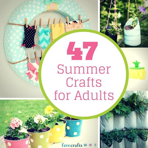 47 Summer Crafts for Adults | FaveCrafts.com Summer Crafts For Adults, Diy Summer Crafts, Arts And Crafts For Adults, Arts And Crafts For Teens, Crafts For Teens To Make, Diy Crafts For Adults, Crafts For Adults, Outdoor Crafts, Easy Arts And Crafts