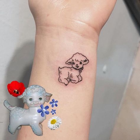 Lamb Tattoo, Sheep Tattoo, Cute Tats, Dainty Tattoos, Aesthetic Tattoo, Dream Tattoos, Dope Tattoos, Small Tattoo, Piercing Tattoo