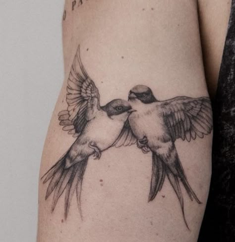 Goldfinch Tattoo Black And White, Pair Of Birds Tattoo, Detailed Bird Tattoo, Bird Tattoo Memorial, Bullfinch Tattoo, Bird Arm Tattoo, Love Birds Tattoo, Dainty Hummingbird Tattoo, Realistic Bird Tattoo