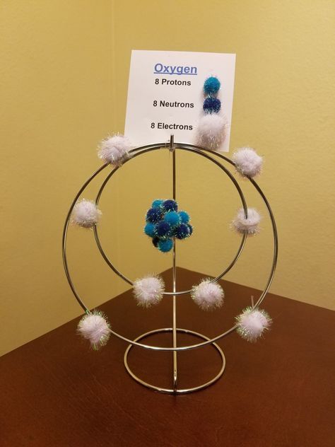 Oxygen Atom Project Atom Project Ideas 3d, Beryllium Atom Model Project, Potassium Atom Model Project, Atom 3d Project, Atom Project Models, Oxygen Atom Model Project, Atom Project Ideas Models Middle School, Atom Model Project Ideas, 3d Atom Project Ideas