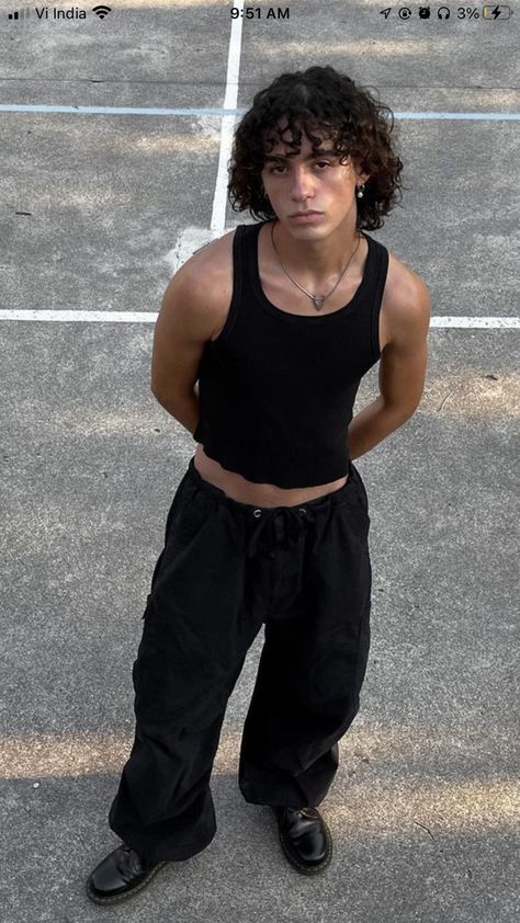 Men Wife Beater Outfits, Men Tank Top Outfit Style, Black Wife Beater Outfit Men, Wife Beater Outfit Men, Men Tank Top Outfit, Tank Top Outfits Men, Tank Top Outfits, Mens Outfit Inspiration, Men Fashion Casual Outfits