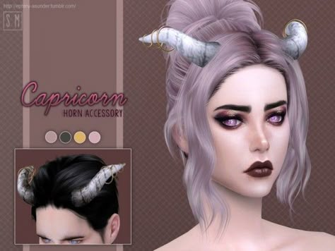 The Sims Resource: Capricorn  – Horn Accessory by Screaming Mustard • Sims 4 Downloads Sims 4 Horns Cc, Sims 4 Cc Horns, Hair Horns, Sims 4 Cc Accessories, Sims Packs, Sims 4 Anime, Sims 4 Cc Hair, Sims 4 Mods Cc, Cc Sims4