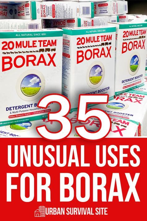 Borax is a naturally-occurring mineral found in soil, plants, and even our own bodies. In my twenties, I learned to use it as an ingredient in homemade laundry detergent. Then in my thirties, I was surprised to discover over 30 other things you can do with borax! Granted, most of these uses have nothing to do with survival. But what I love about versatile items like borax is they eliminate the need to store lots of cleaning supplies. One box can be used to clean almost anything around the ... Uses For Borax Cleaning, Borax Bathroom Cleaner, Cleaning With Borax Bathroom, Borax Cleaning Hacks, Borax Laundry Detergent Recipes, Borax For Laundry, Borax Roach Killer Recipe, Borax In Laundry, 20 Mule Team Borax Uses