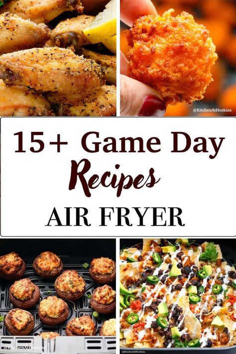 These Air Fryer Game Day Recipes are perfect when your favorite sports is on! We have rounded up the best super bowl appetizers and snacks made easy in your air fryer | game day air fryer appetizers | game day air fryer snacks | game day air fryer recipes Party Food Recipes, Game Day Recipes, Healthy Superbowl, The Best Snacks, Healthy Superbowl Snacks, Game Day Party, Best Snacks, Superbowl Appetizers, Watching Football