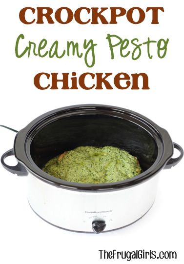 Crockpot Pesto Chicken Recipe from TheFrugalGirls.com Crockpot Pesto Chicken, Pesto Chicken Recipe, Creamy Pesto Chicken, Basil Pesto Chicken, Chicken Pesto Recipes, Delicious Chicken Dinners, Frugal Girls, Creamy Pesto, Chicken Crockpot