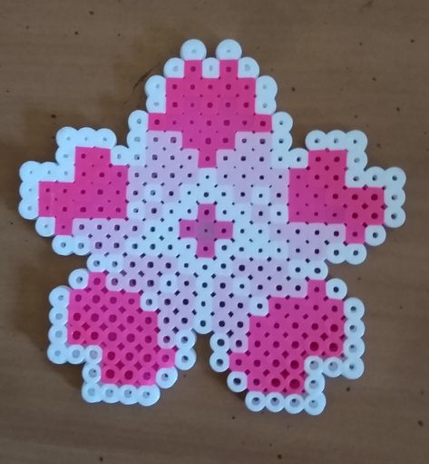 6/14/2022 Flower Coaster, Sakura Flower, Perler Beads, Diy Art, Coasters, Gaming Logos, Beads, Flowers, Color