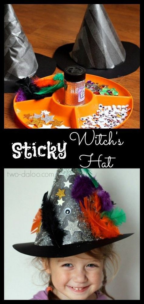 Toddler Craft, Witches Hats, Hallowen Ideas, Halloween Crafts For Toddlers, October Crafts, Crafts Preschool, Theme Harry Potter, Halloween Preschool, Witch Hats