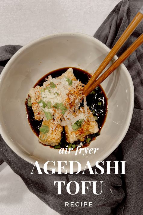 Air Fryer Agedashi Tofu Recipe Dashi Powder, Agedashi Tofu, Dashi Stock, Shichimi Togarashi, Bonito Flakes, Daikon Radish, Panko Crumbs, Firm Tofu, Arrowroot Powder