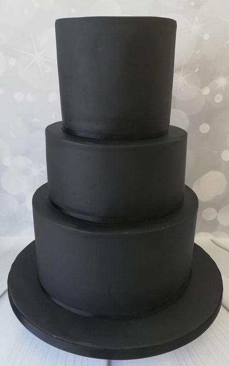 plain black wedding cake Black Tiered Cake, Matte Black Birthday Cake, 3 Tier Black Cake, 2 Tier Black Forest Cake, Black Wedding Cake, Black Two Tier Wedding Cake, Single Tier Wedding Cake Gothic, Three Tier Cake, Plain Cake