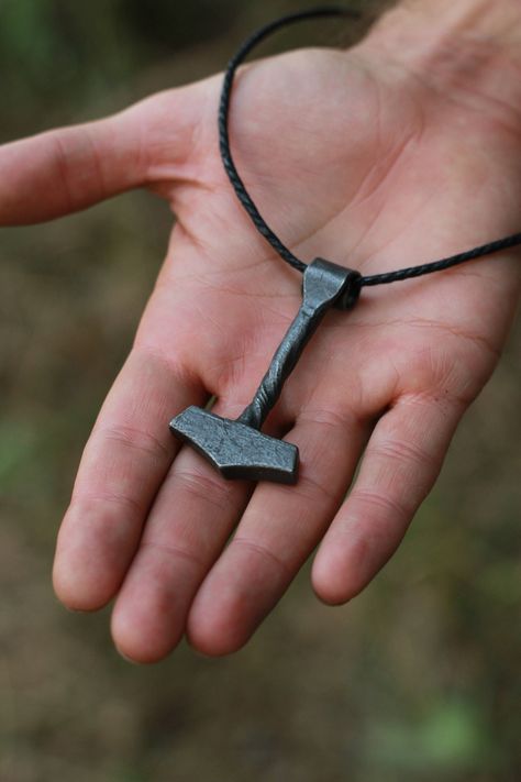 Thor's Hammer Forged Pendant, Mjollnir, Mjolnir, Thor Jewelry, Viking Jewelry, Norse Jewelry, Scandinavian Jewelry, Medieval, SCA, LARP - Etsy Canada Thor Jewelry, Mjolnir Necklace, Forged Pendant, Iron Jewelry, Norse Jewelry, Scandinavian Jewelry, Thor's Hammer, Star Gift, Viking Jewelry