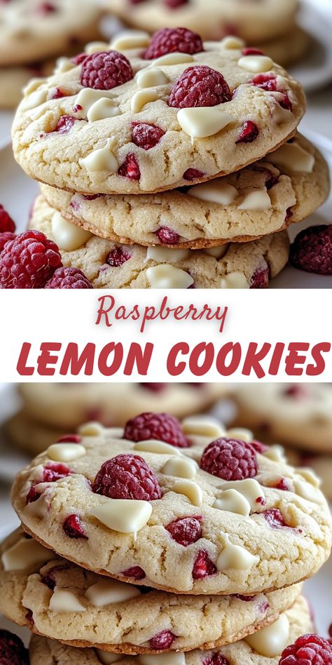 Soft and buttery Fresh Lemon Raspberry Cookies bursting with zesty lemon and sweet raspberries, topped with a tangy lemon glaze. Perfect for any occasion! Lemon Raspberry Cookies, Raspberry Cookies, I Heart Naptime, Lemon Glaze, Lemon Raspberry, Lemon Cookies, Shaped Cookie, Mini Desserts, Quick Recipes