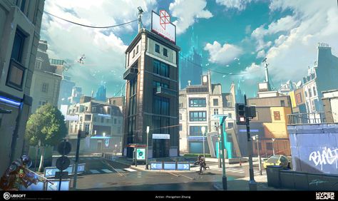 "HYPERSCAPE_Neo_Arcadia_concept" by Pengzhen Zhang Art Deco City, Challenges To Do, Comic Layout, Prince Of Persia, Battle Royale Game, Cyberpunk City, Battle Royal, First Person Shooter, Urban City