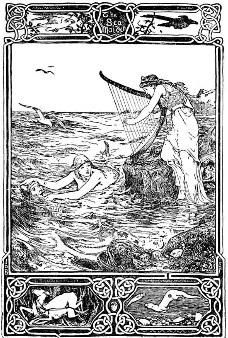 Celtic Fairy Tale about a Sea-Maiden who grants a poor fisherman plenty of fish for a promise; there is a three-headed beast to fight. Playing The Harp, Sea Maiden, Celtic Fairy, Art Vampire, Celtic Harp, Dengeki Daisy, Siren Mermaid, The Harp, Celtic Mythology