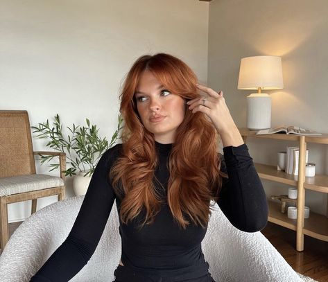 Redhead Hair Color, Red Hair With Bangs, Dreamy Hair, That Awkward Moment, Strawberry Blonde Hair Color, Red Hair Inspo, Dyson Airwrap, La Life, Peach Hair