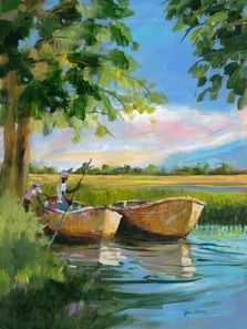 Patricia Taylor, Florida Life, Arte Indie, Colorful Florals, Boat Art, Landscape Paintings Acrylic, Watercolor Landscape Paintings, Simple Acrylic Paintings, Indian Paintings