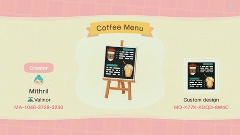 Animal Crossing Coffee, Bear Island, Starbucks Design, Stall Signs, House Decals, Animal Crossing Memes, Animal Crossing Guide, Animal Crossing Qr Codes Clothes, Band Nerd