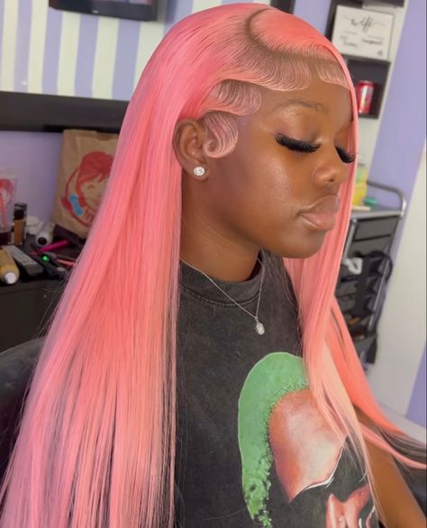 Black Girls Hairstyles Weave, Wig Design, Glamour Hair, Frontal Wig Hairstyles, Classy Hairstyles, Hollywood Hair, Goddess Braids Hairstyles, Baby Hairs, Pink Wig