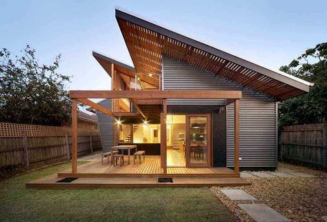 House Exterior Cladding, Exterior House Siding, Skillion Roof, House Siding, Exterior Cladding, Lighting Design Interior, House Roof, Roof Design, Exterior House Colors