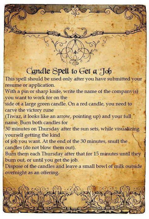 Candle Spell to Get a Job Spell To Get A Job, Candle Color Meanings Magic, Job Spell, Candle Magic Spells, Manifestation Spells, Witchcraft Spells For Beginners, Spells For Beginners, Luck Spells, Magic Spell Book