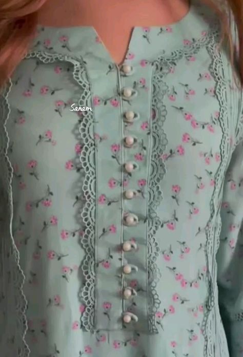 Nick Desain Dress, Ban Gala Design Pakistani, Suit Neckline Designs, Printed Neck Design, Summer Neck Design, Neck Designs For Kurtis Neckline, Neck Design For Suits, Simple Neck Design, Neck Design Ideas