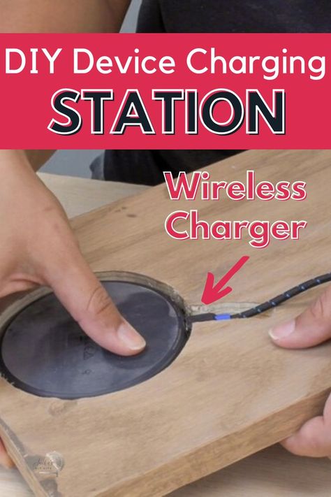 Wireless Charging Countertop, Headboard With Phone Charger, Charging Table Ideas, Kitchen Island Charging Station, Charging Station For Multiple Devices, Diy Phone Charger Station, Wireless Charging Table, Diy Magsafe Stand, Wireless Charger Table