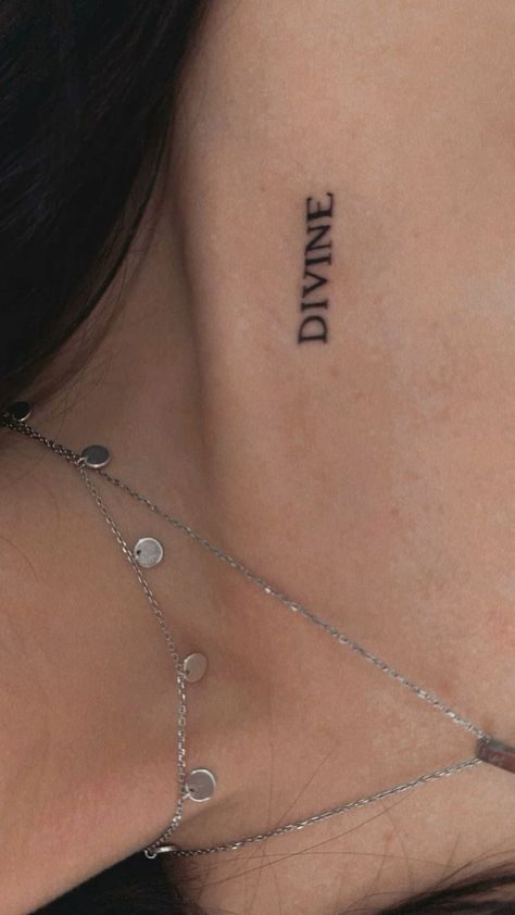 Word Collar Bone Tattoo, But Tattoo, Collar Tattoo, Tattoo Words, Bone Tattoo, Bone Tattoos, Clever Tattoos, Petite Tattoos, Stylist Tattoos