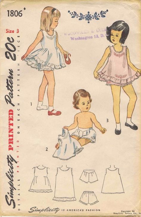 Panties Pattern, Slip Pattern, Toddler Patterns, Girls Clothes Patterns, Baby Clothes Patterns Sewing, Kids Clothes Patterns, Childrens Sewing Patterns, Vintage Toddler