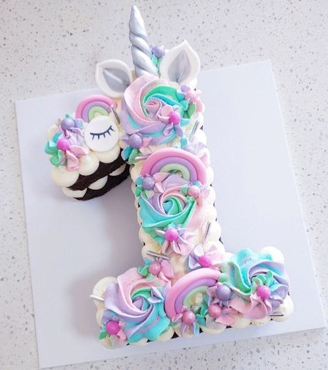 unicorn number #unicornshoes Unicorn Number Cake, Number One Cake, Unicorn Alphabet, Number 1 Cake, Pastel Rainbow Cake, Letter Cakes, Cake Designs For Girl, Number Birthday Cakes, Alphabet Cake