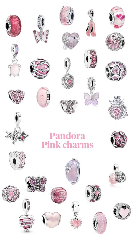 Pink charms 🎀 Pandora Charms Pink, Pink Charms, Pandora Bracelet Charms Ideas, Pandora Pink, Pink Charm, Outfit Inspo Casual, Pandora Bracelet Charms, Pandora Bracelets, Pandora Bracelet