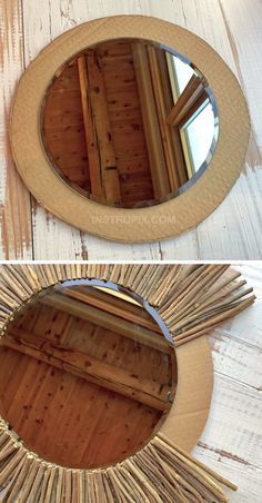 Mirror Tutorial, Spiegel Diy, Koti Diy, Cheap Diy Home Decor, Diy Wand, Dekor Diy, Home Decor Idea, Diy Holz, Décor Boho