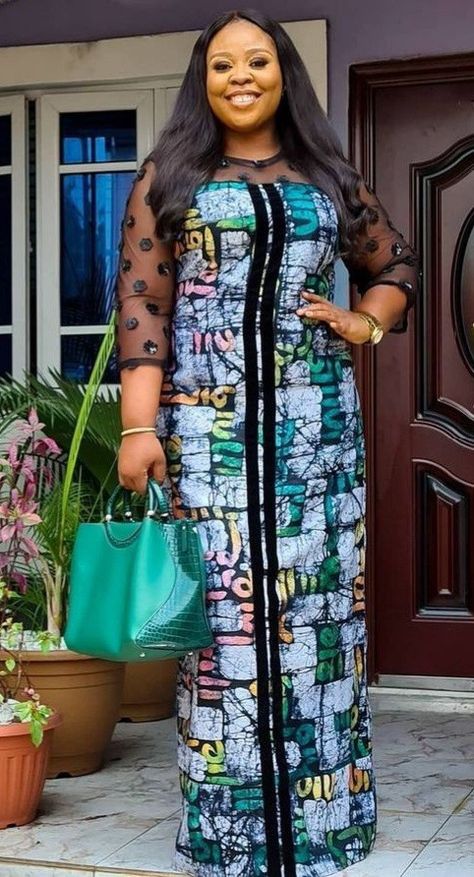 Ankara Long Free Gown Styles For Women, Ankara For Women, Latest Material Gown Styles, Kampala Gown Styles For Ladies, African Women Fashion, Materials Gown Style, Kaftan Styles, Bubu Gown Styles, Long African Dresses