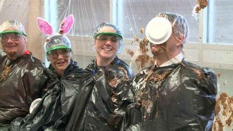 Volunteers take pies to their faces in a Pi Day fundraiser for the United Way at CVTC. Pie In The Face Fundraiser, Pie In The Face, National Pi Day, Diy Pie, United Way, Pi Day, School Fundraisers, Raise Funds, Fall Festival