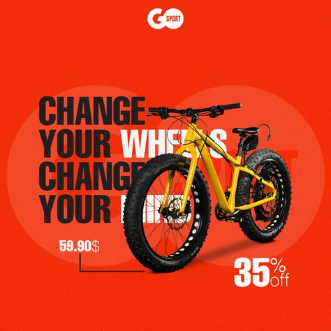 Social media banner and post ideas on Behance Instagram Ads Ideas, Bicycle Advertising, Cycling Posters, Social Media Drawings, Sneaker Posters, Ads Creative Advertising Ideas, Bike Poster, Publicidad Creativa, New Years Poster