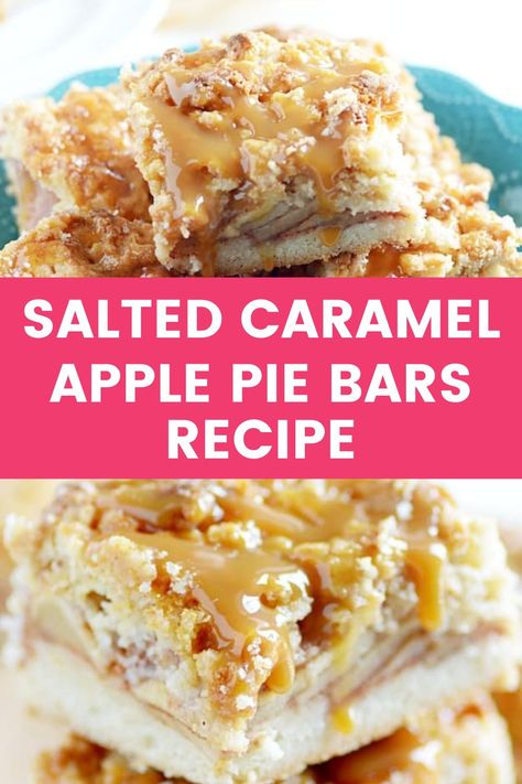 Time to stop the hunt for the best recipe on super delicious salted caramel apple pie bars as this post will teach you everything you need. It's so easy and so good! Caramel Apple Pie Bars, Apple Pie Bars Recipe, Pie Bars Recipe, Salted Caramel Apple Pie, Pie Bar Recipes, Apple Pie Bars, Caramel Apple Pie, Pie Bars, Apple Pies