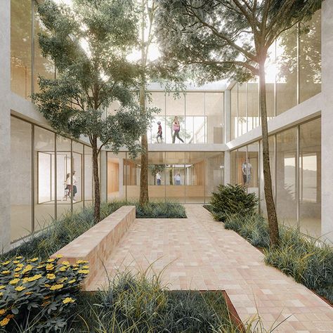 Architecture Career, Atrium Design, Co Housing, Courtyard Design, Architecture Building Design, Hospital Design, Layout Architecture, Mallorca Spain, Structure Architecture