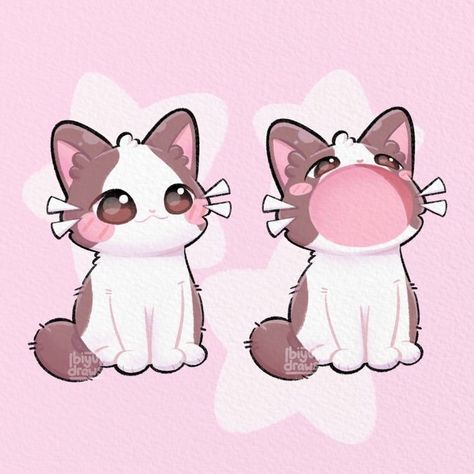 Popcat Cat, Pop Cat Drawing, Kawaii Cat Drawing, Pop Cat, Chat Kawaii, Kitten Drawing, Arte Do Kawaii, Cartoon Cats, Chibi Cat