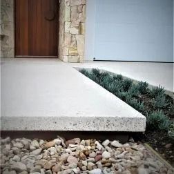 INTRODUCING WHITE CONCRETE BY NUCON Exposed Aggregate Patio, Outdoor Concrete Floors, Concrete Aggregate, White Concrete Floors, Aggregate Patio, Honed Concrete, Cement Stain, Exposed Aggregate Concrete, Aggregate Concrete