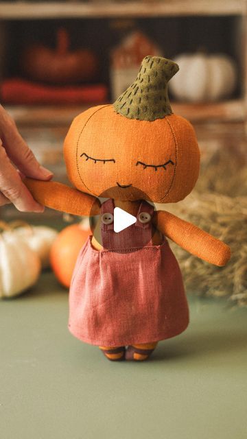 Handmade dolls • Doll sewing patterns & tutorials on Instagram: "Make this Pumpkin doll with me! I’ve just added new easy sewing pattern & detailed tutorial to my website as well as to my Etsy shop ❗️Get this pattern with 50% discount (valid only for 48 hours)❗️I hope you will enjoy making this doll, guys. Find the link to my shop in bio or comment “pattern“ and I’ll send you the link 🧡 #handmadedolls #dollpattern" Pumpkin Doll, Doll Sewing, Doll Sewing Patterns, Easy Sewing Patterns, Handmade Dolls, Doll Pattern, Dolls Handmade, Easy Sewing, My Website