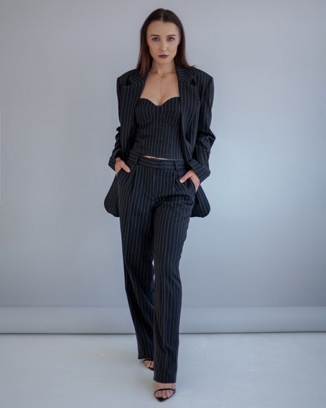 Blue Pinstripe Suit Women, Women Pinstripe Suit, Pinstripe Suit Outfit, Pinstripe Dress Outfit, Pinstripe Suit Women, Women Wedding Suit, Pinstripe Pants Women, Black Pinstripe Suit, Pants And Top