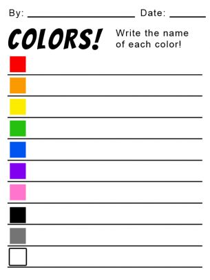 Color Spelling Worksheet, Printable Graduation Cards, Pretty Doors, Visual Perception Activities, Copy Writing, Color Quiz, Rainbow Names, Name Tracing, Summer Classes