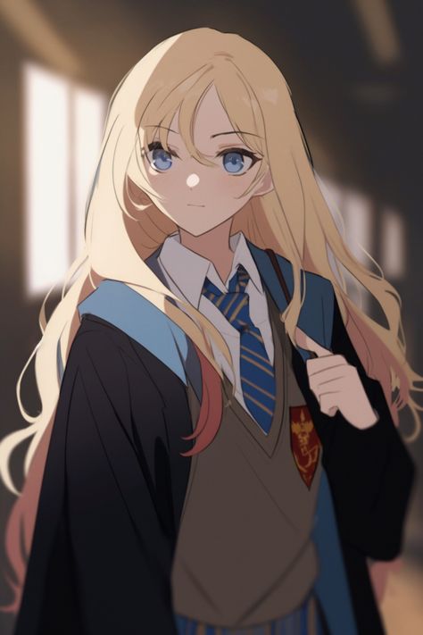 An AI generated Hogwarts Icon, free to use #Hogwarts #Harrypotter #slytherin #hufflepuff #gryffindor #ravenclaw #Marin #kitagawa Oc Harry Potter Girl, Luna Lovegood Anime, Hogwarts Anime, Luna Lovegood Drawing, Luna Lovegood Fanart, Ravenclaw Art, Ravenclaw Oc, Ravenclaw Girl, Hogwarts Oc