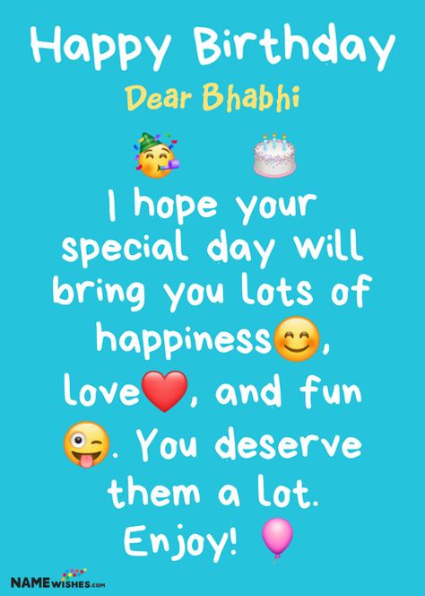 Dear Bhabhi Whatsapp Status Birthday Wishes With Name and Photo For Friends Birthday Wishes Whatsapp Chat, Birthday Wishes Whatsapp, Birthday Wishes For A Friend Messages, Happy Birthday Wishes For A Friend, Birthday Wishes With Name, Beautiful Birthday Wishes, Happy Birthday Best Friend Quotes, Wishes For Sister, Happy Birthday Best Friend