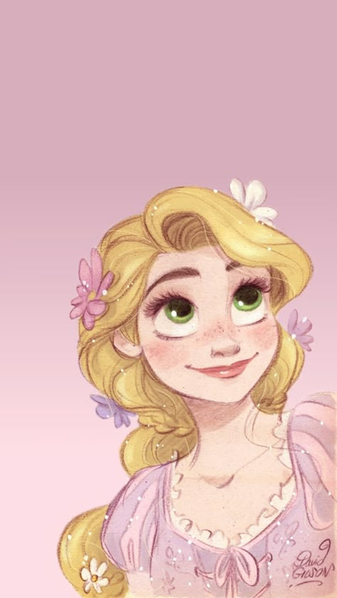 Rapunzel Wallpapers, Rapunzel Cute, Wallpaper Rapunzel, Rapunzel Wallpaper, Cute Wallpaper, Flower Illustration, Girly Art, Rapunzel, Tangled