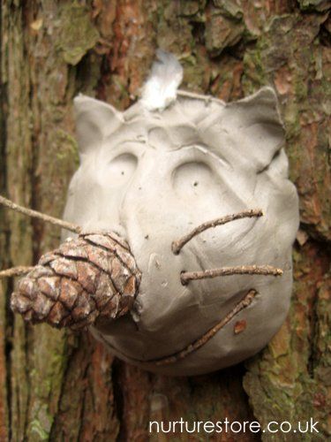 Nature Clay Ideas, Clay Faces On Trees, Ceramics Nature, Nature Kindergarten, Clay Tree, Bible Camp, Forest School Activities, Fun Tie, Nature Projects