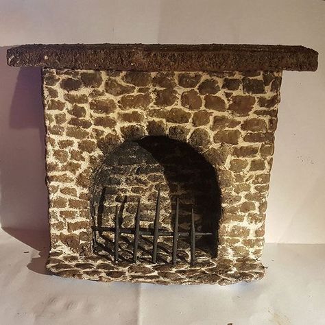 Miniature Fireplace Diy How To Make, Dollhouse Diy Fireplace, Diy Haunted Dollhouse Furniture, Diy Haunted Dollhouse Halloween Miniatures, Diy Miniature Witch House, Diy Miniature Fireplace, Gothic Dollhouse Diy, Witch Dollhouse Miniatures, Doll House Fireplace Diy