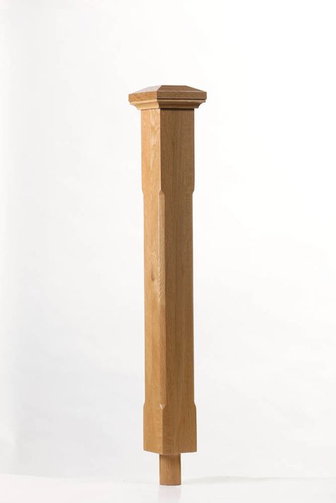 this is kind of what Vinny proposed - but with a wider base. The chamfered edge are those beveled recesses in the middle... Chamfered Edge, Newell Posts Staircases, Square Newel Post, Newel Post Caps Jmp Wood Stair Parts Store, Hudson Homes, Newel Posts, Stair Parts, Square