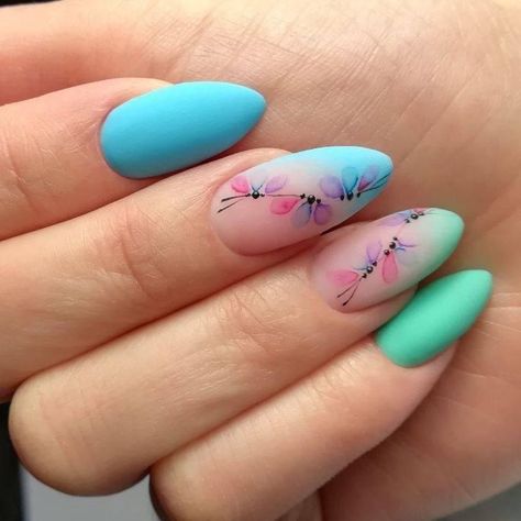 Gel Nails Bright, Unicorn Nails, Nail Art Designs Videos, Nails 2023, Spring Nail Art, Nails Desing, Classy Nails, Floral Nails, Fancy Nails